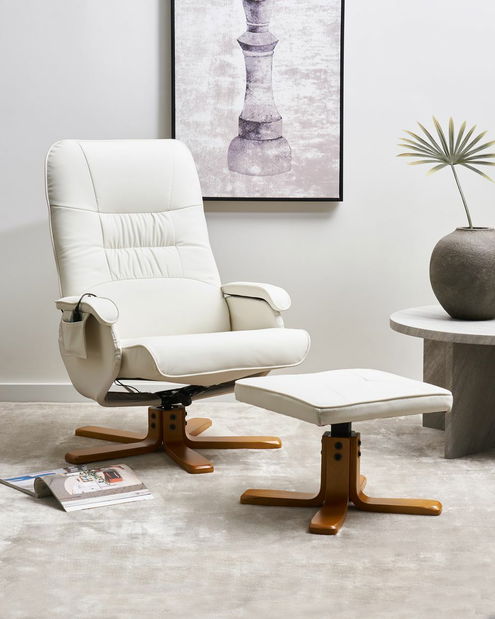 Masážní křeslo REALP (umělá kůže) (béžová)