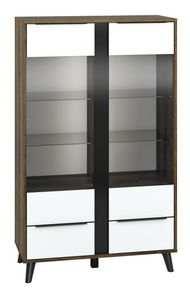 Vitrína Bari 05  (Dub monastery + Alpská bílá + Lesk černý)