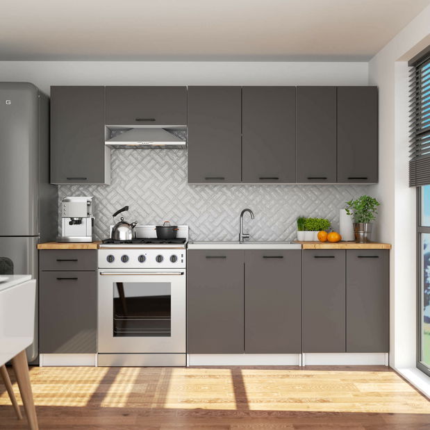 Spodní kuchyňská skříňka pod dřez Organo S80 (bílá + grafit)