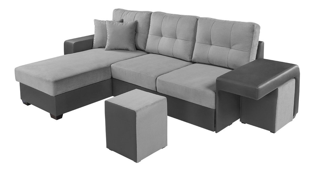 Rohová sedací souprava BRW Collin RECBK.2F šedá (L)