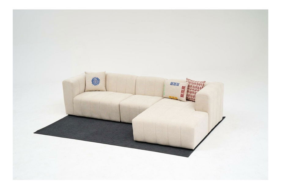 Rohová sedačka Beyzometta (P) (krémová)