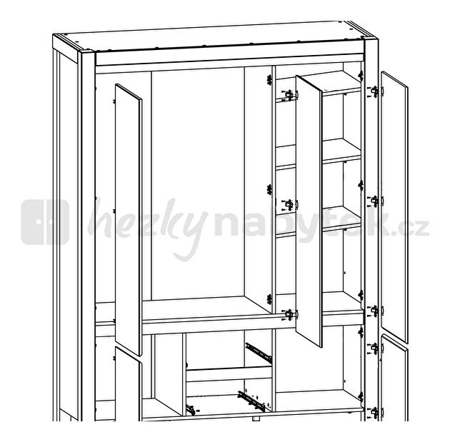 Šatní skříň BRW Agustyn SZF5D2S