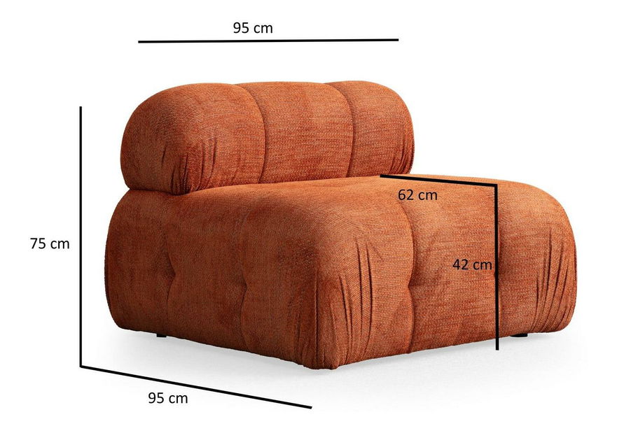 Rohová sedací souprava Pettit 3 (oranžová)