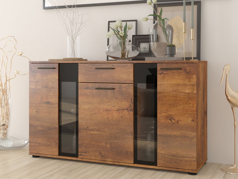 Vitrína Saul (dub lefkas) (bez osvětlení)