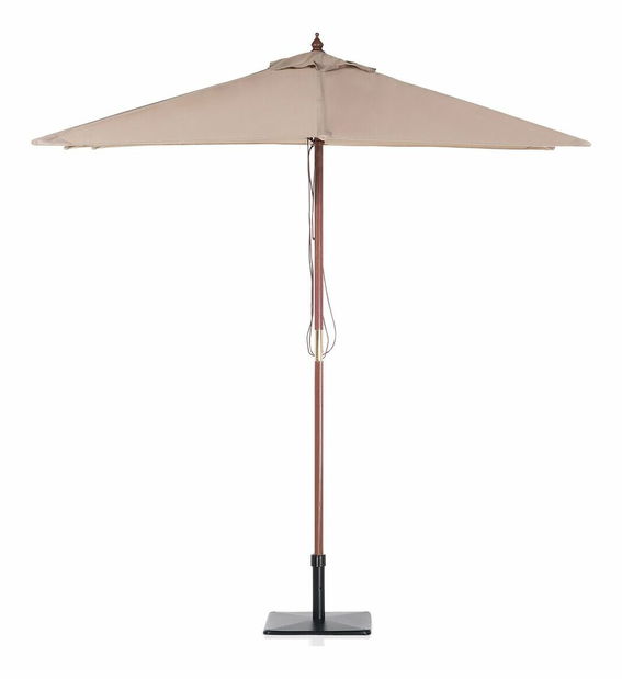 Zahradní slunečník 144 cm FLAME (dřevo) (pískově béžová)