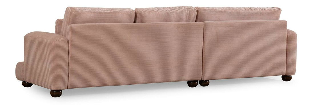 Rohová sedačka Riverolla (L) (růžová)