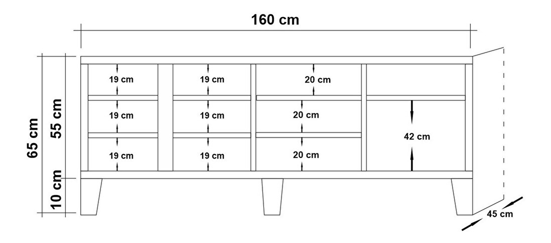 TV stolek/skříňka Merina 750 (atlantická borovice)