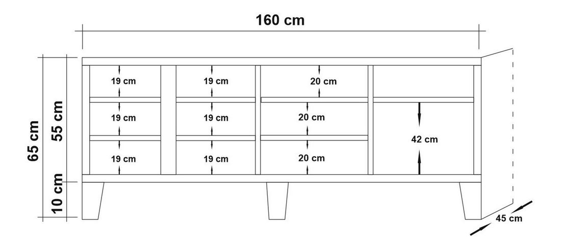 TV stolek/skříňka Merina 750 (atlantická borovice)