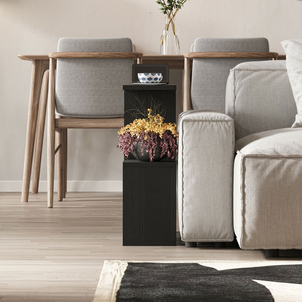 Příruční stolek Homtulia (černé dřevo)