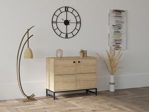 Skříňka Sunalo 2 (dub safírový + černá)