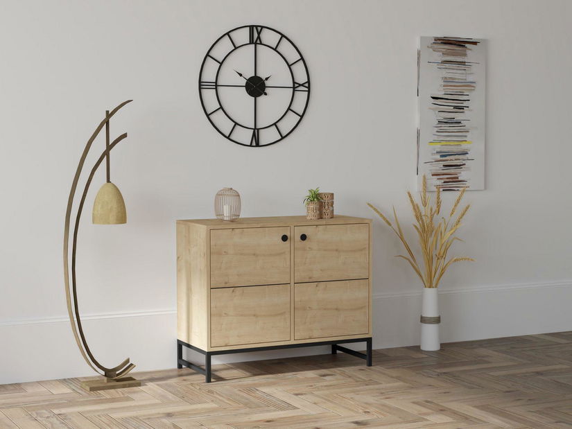 Skříňka Sunalo 2 (dub safírový + černá)