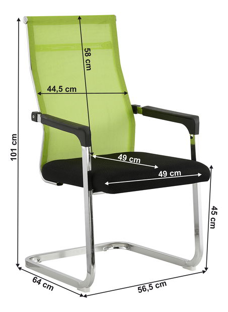 Kancelářská židle Rimal (zelená + černá)