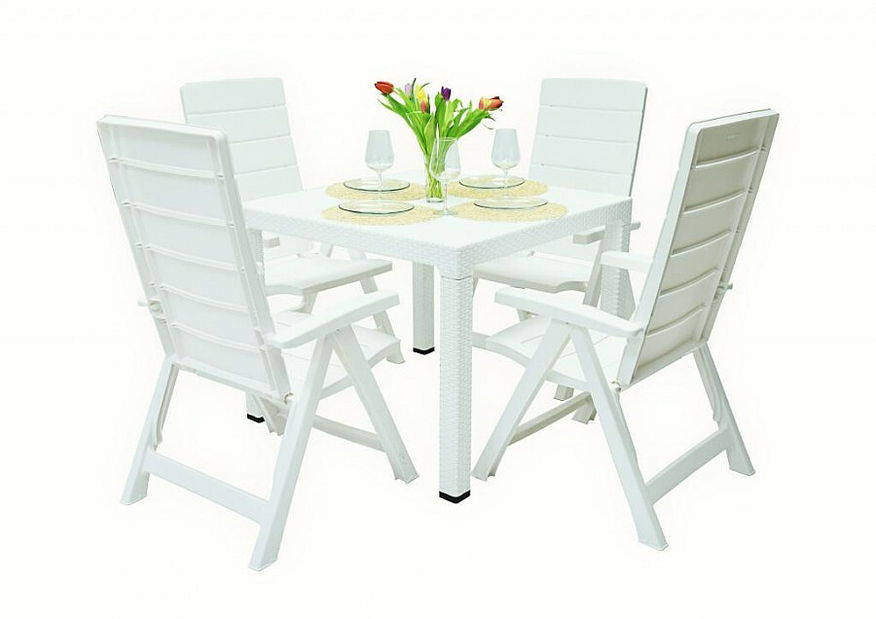 Záhradní sestava King Mini 1+4 (bíla) (Plast)