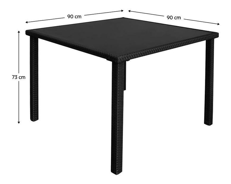 Zahradní stůl Asolenzias 1 (černá) (pro 4 osoby) *výprodej