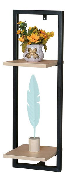 Nástěnná police Portaban (dub + černá matná)