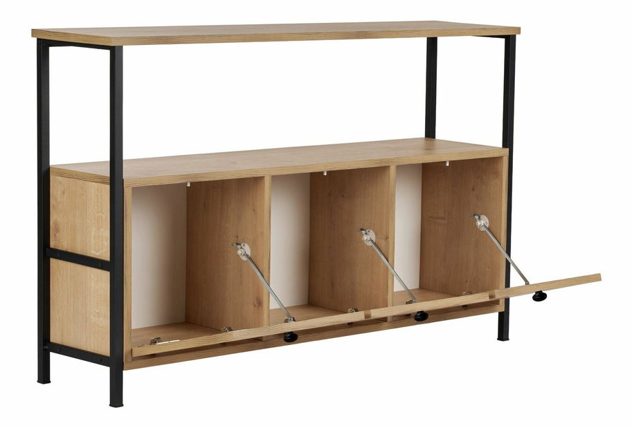 Rohový PC stolek Cete (bílá + černá)