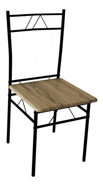 Jídelní set Pacientes (dub světlý + černá) (pro 4 osoby)