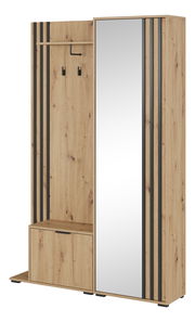 Šatní skříň Norris (dub artisan + černá)