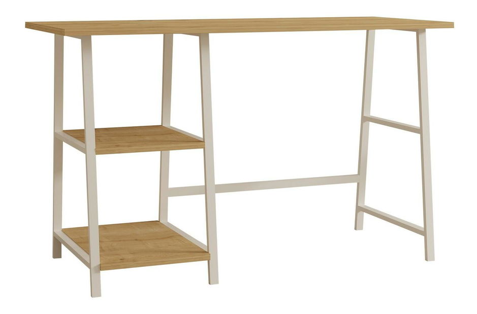 PC stolek Budevu (dub safírový + bílá)