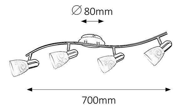 Bodové svítidlo Harmony Lux 6638 (saténová chromová + bílý vzor)