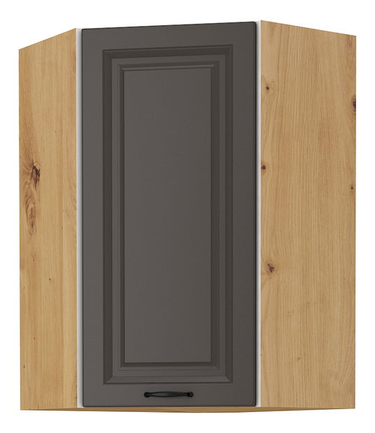 Rohová horní kuchyňská skříňka Sheila 58 x 58 GN 90 1F (dub artisan + grafit)