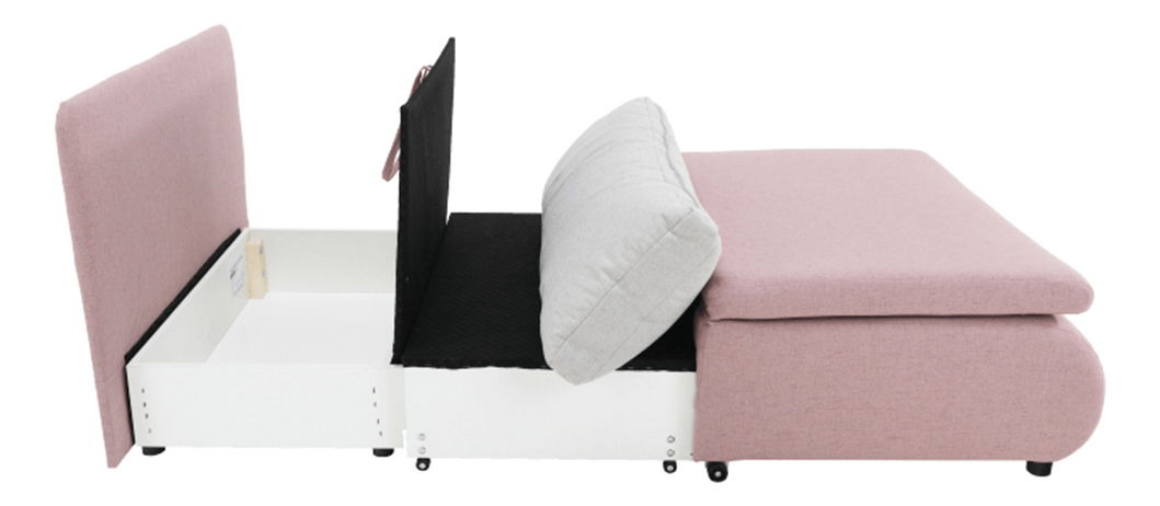 Křeslo Kotu New (ružová + světlešedá)