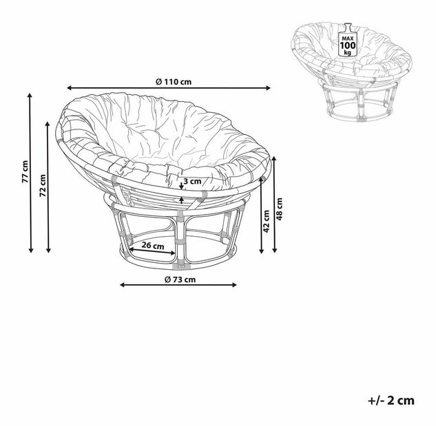 Zahradní křeslo Shigeki (přírodní)