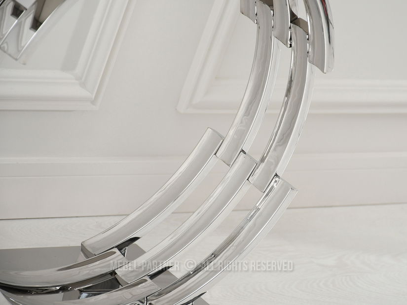 Konzolový stolek Tess (šedý mramor + chromová)