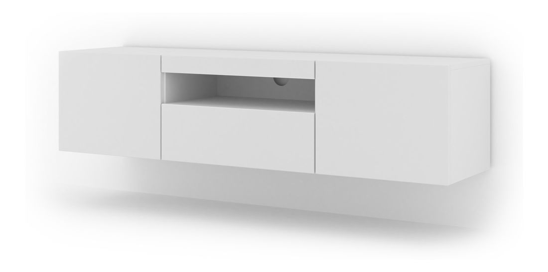 TV stolek/skříňka Aurora (bílý mat) (LED)