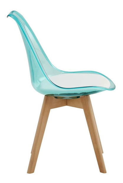 Jídelní židle Bralla 2 (transparentní + zelená + buk + bílá)