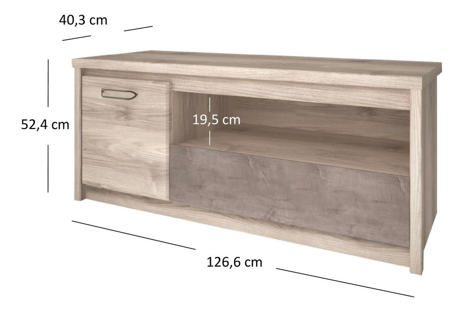 TV skříňka Japon (kaštan nairobi + onyx)