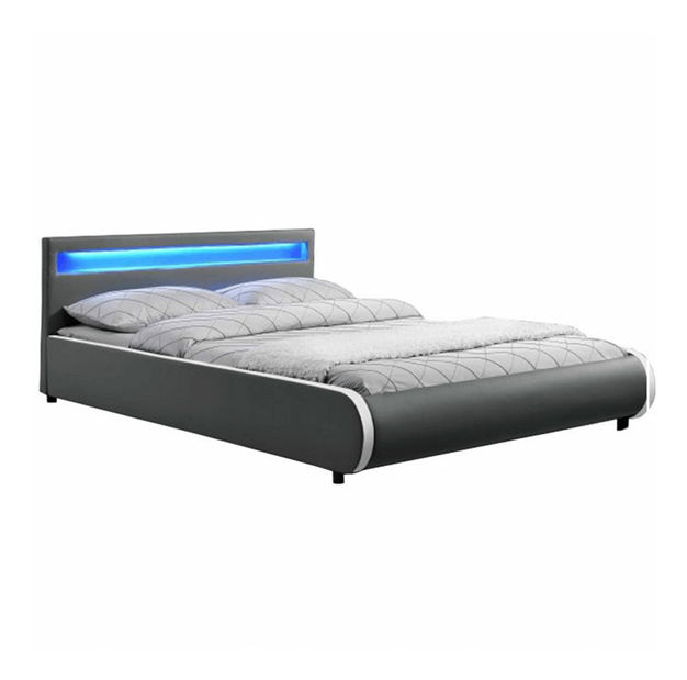 Manželská postel 160 cm Krunt (s roštem a osvětlením)