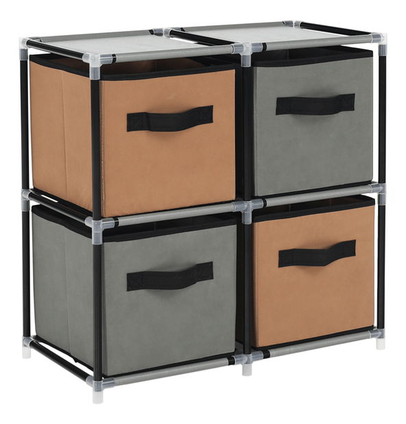 Komoda Cameron (černá + hnědá + šedá)