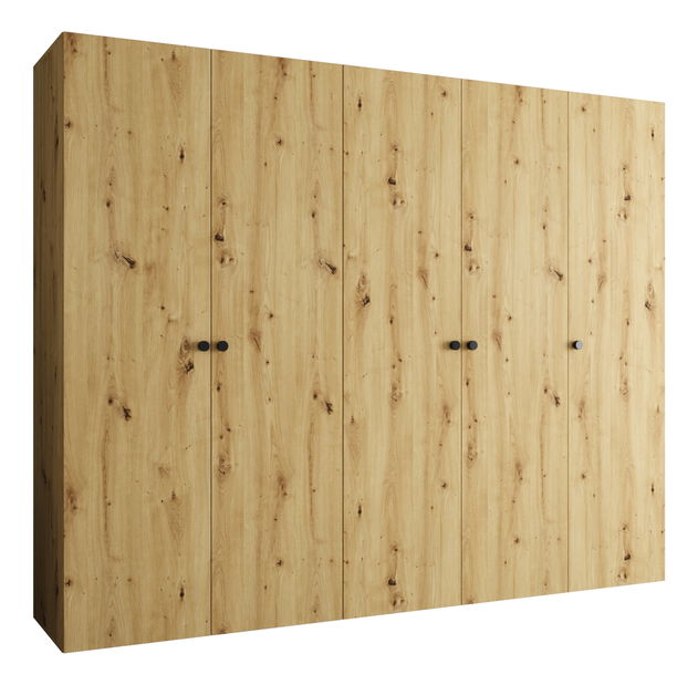 Šatní skříň 250 cm Parna 1 (dub artisan + černá)