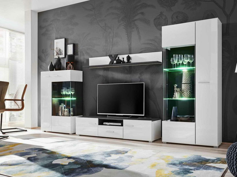 Obývací stěna Solla (bílá + černá)