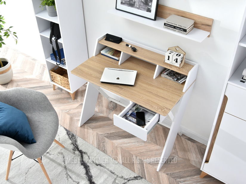 PC stolek Aspart (dub + bílá)