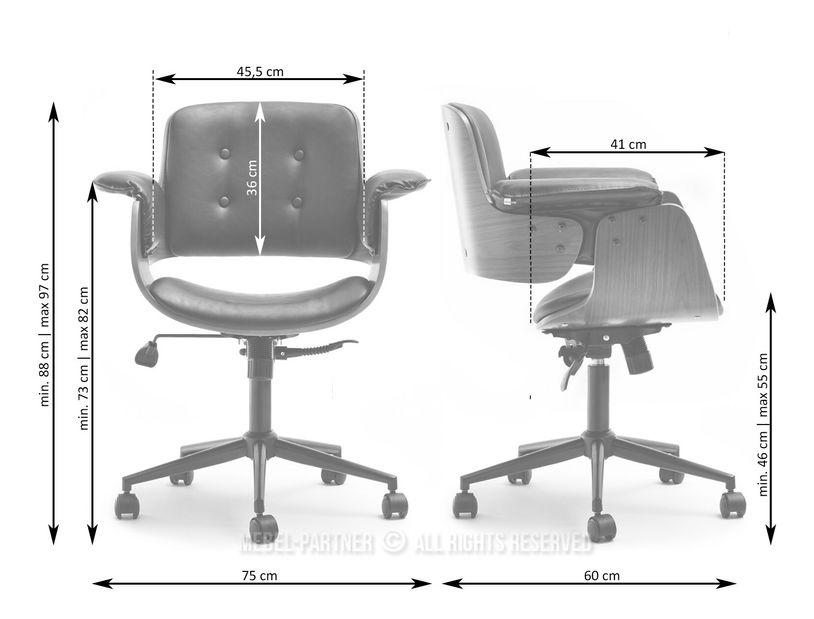 Židle Duckie (ořech tmavý + černá)