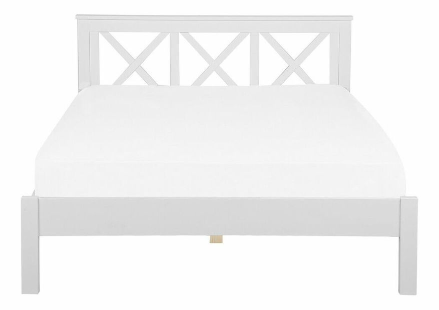 Manželská postel 160 cm TANTE (dřevo) (bílá) (s roštem)