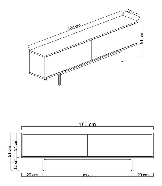 TV stolek/skříňka Flair 3 (antracit + bílá + černá)
