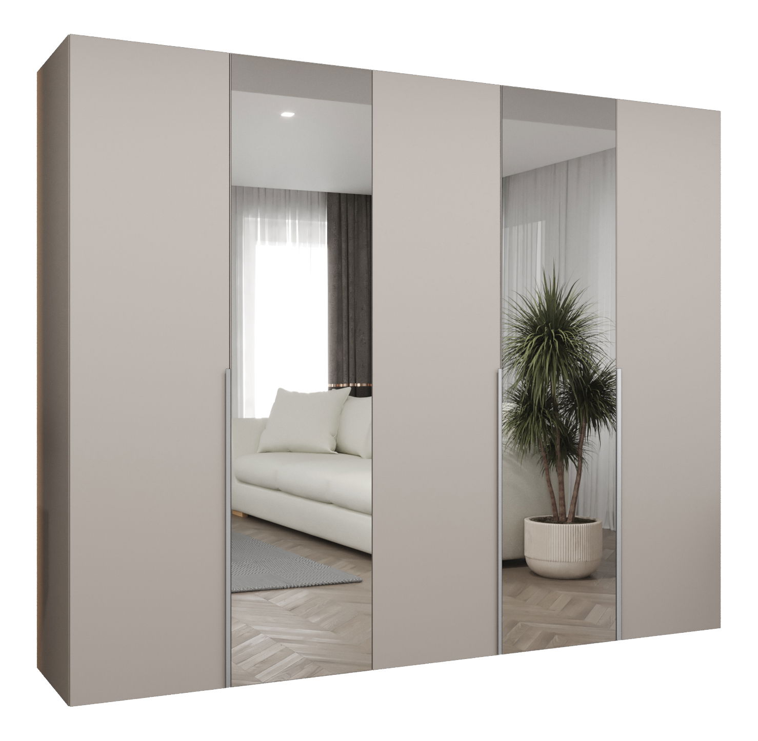 Šatní skříň 250 cm Alice 2 (kašmír + kašmír)