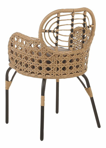 Set 4 ks zahradních židlí Praza (přírodní + šedá)