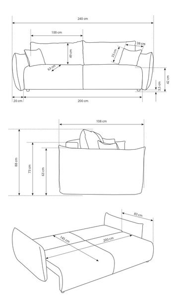 Pohovka Alondra (bílá)