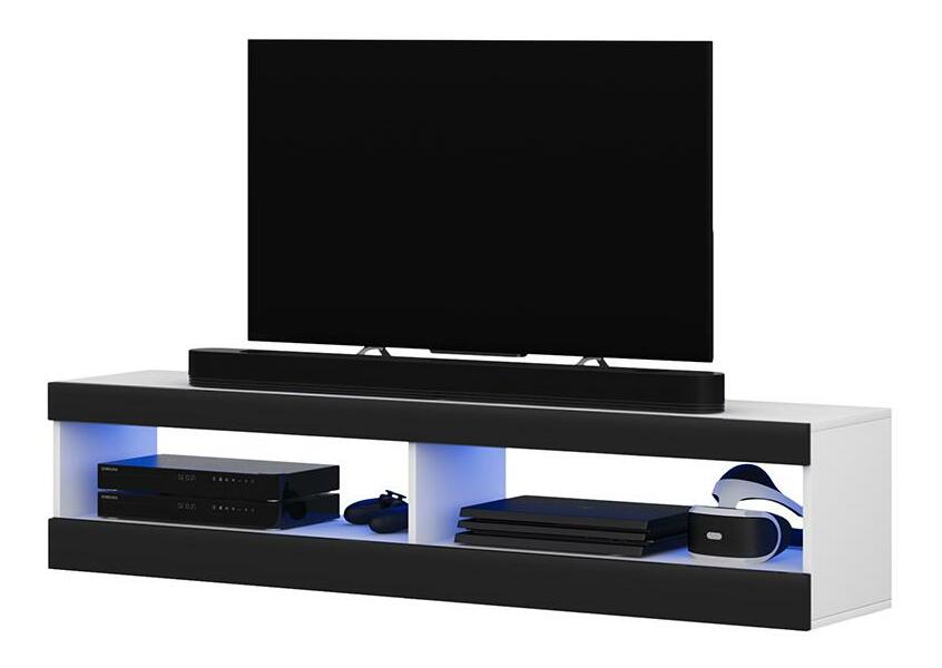 TV skříňka/stolek Violett 100 (s osvětlením) (bílá + černá)