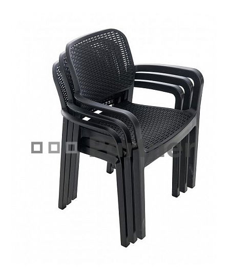 Zahradní sestava Kara mini 1+4 (antracit) (Plast)