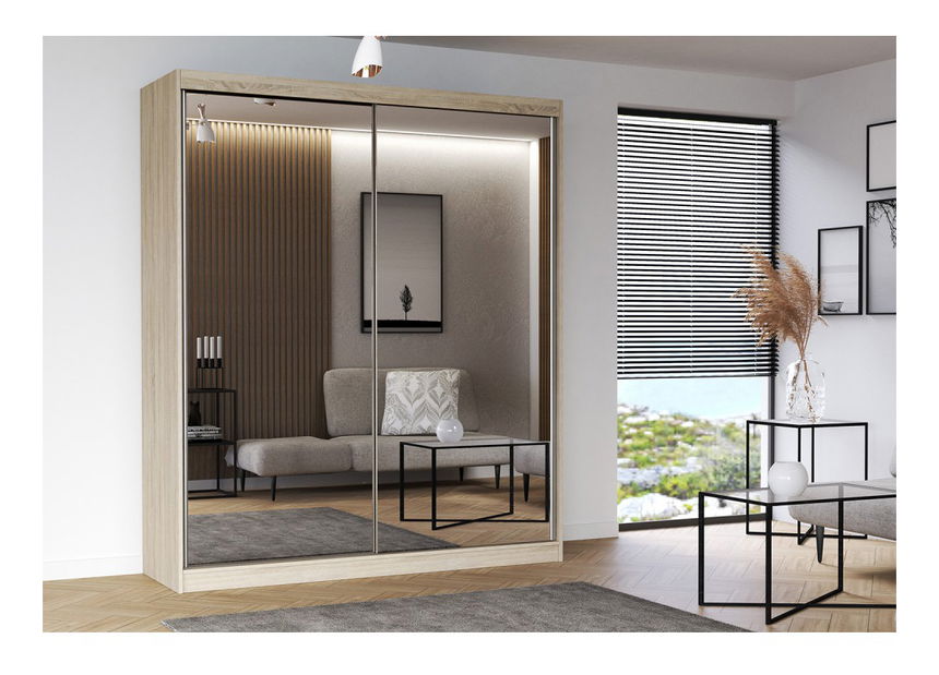 Šatní skříň Mebur 20 180 (dub sonoma + zrcadlo)