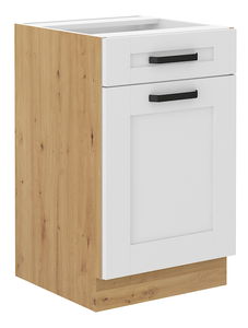 Spodní skříňka Lesana 2 (bílá + dub artisan) 50 D 1F 1S BB 