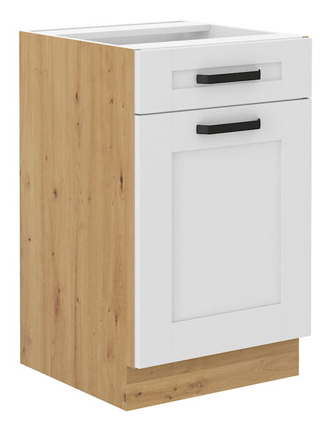 Spodní skříňka Lesana 2 (bílá + dub artisan) 50 D 1F 1S BB 