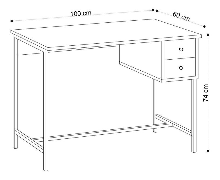 Psací stůl Kelade (dub + černá)