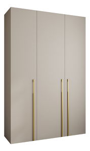 Šatní skříň 160 cm Carmela 50-3 (kašmír + zlatá)