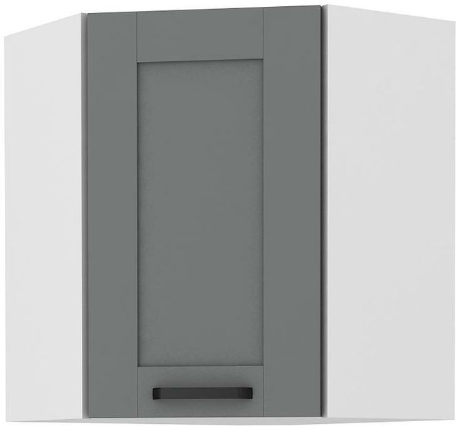 Horní rohová kuchyňská skříňka Lucid 60x60 GN-72 1F (45°) (korpus: bílá + fronta: mdf dustgrey)